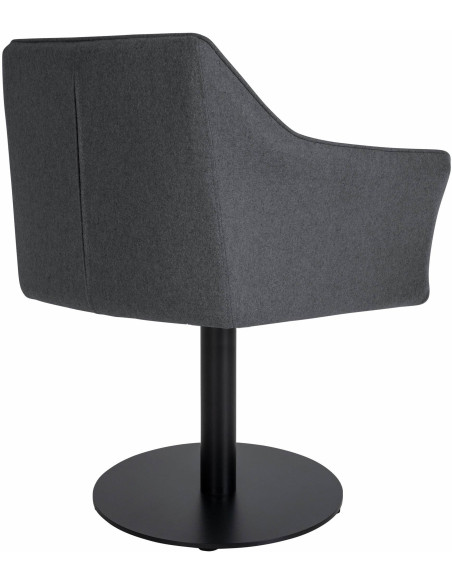 Fauteuil de table moderne en Feutre Tissu Gris foncé Métal Noir Mat Daryo  - 4