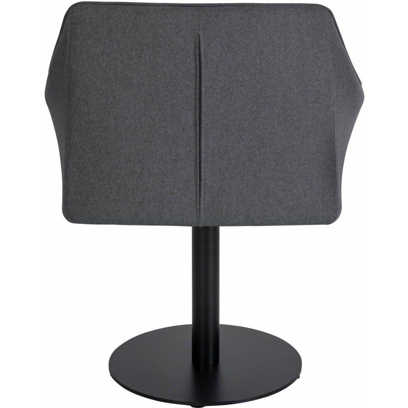 Fauteuil de table moderne en Feutre Tissu Gris foncé Métal Noir Mat Daryo  - 5