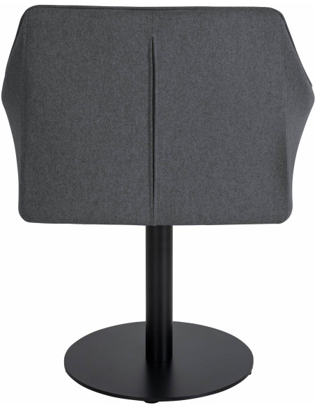 Fauteuil de table moderne en Feutre Tissu Gris foncé Métal Noir Mat Daryo  - 5
