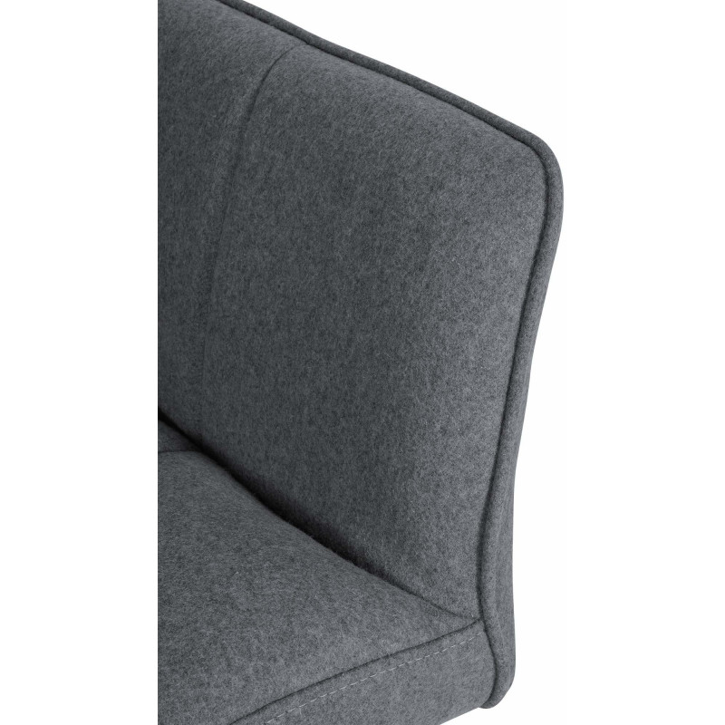 Fauteuil de table moderne en Feutre Tissu Gris foncé Métal Noir Mat Daryo  - 6