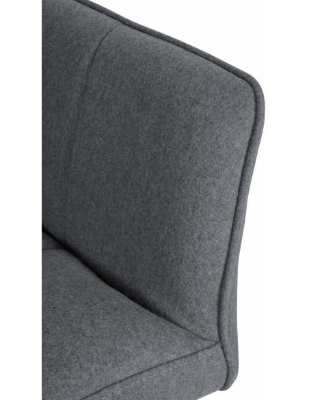 Fauteuil de table moderne en Feutre Tissu Gris foncé Métal Noir Mat Daryo  - 6