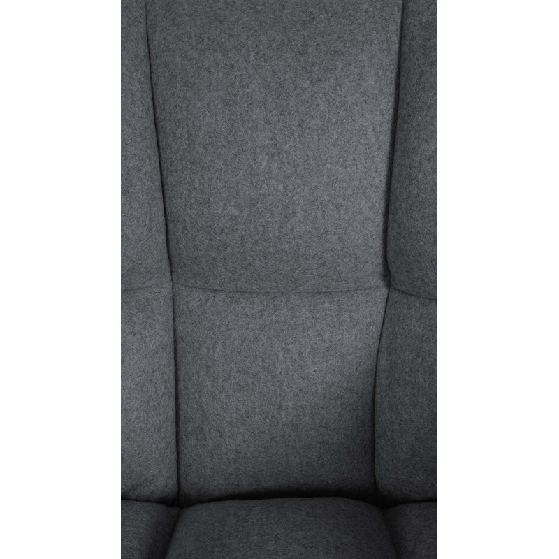 Fauteuil de table moderne en Feutre Tissu Gris foncé Métal Noir Mat Daryo  - 7