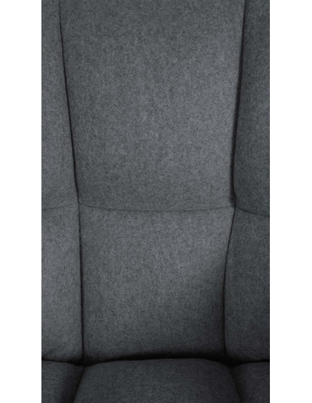 Fauteuil de table moderne en Feutre Tissu Gris foncé Métal Noir Mat Daryo  - 7