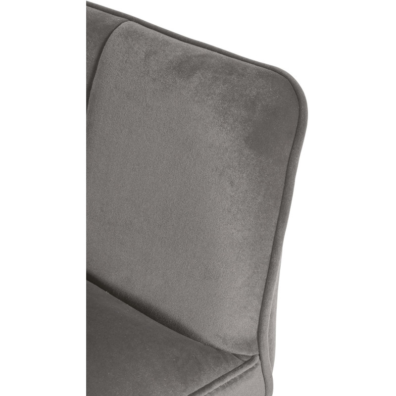 Fauteuil de table moderne en Velours Gris Métal Noir Mat Daryo - 6