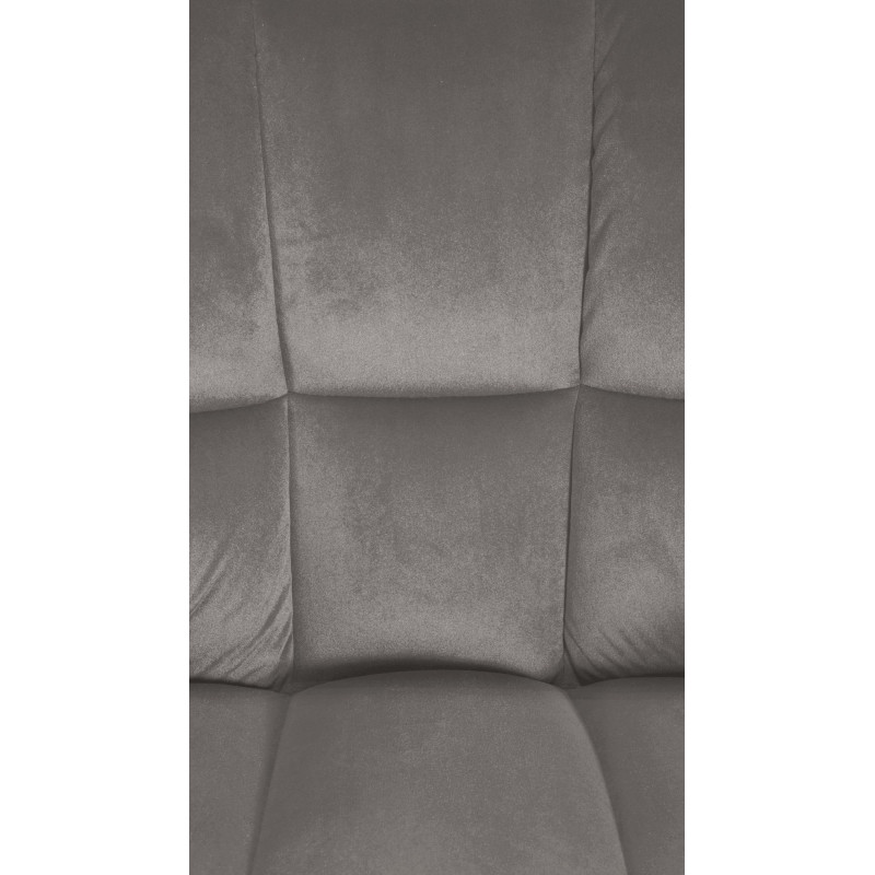 Fauteuil de table moderne en Velours Gris Métal Noir Mat Daryo - 7