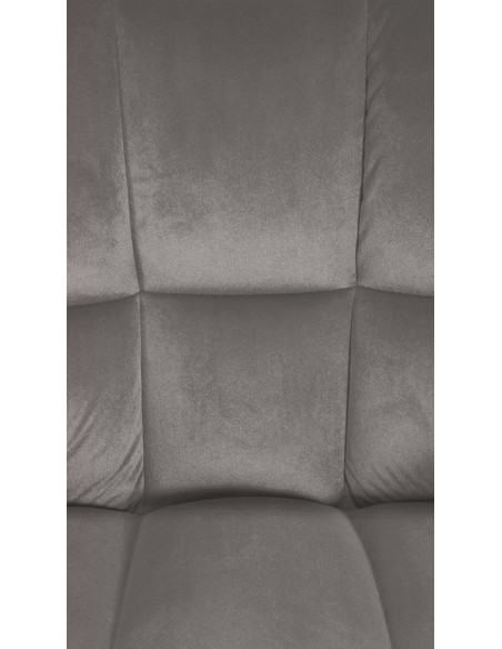 Fauteuil de table moderne en Velours Gris Métal Noir Mat Daryo - 7