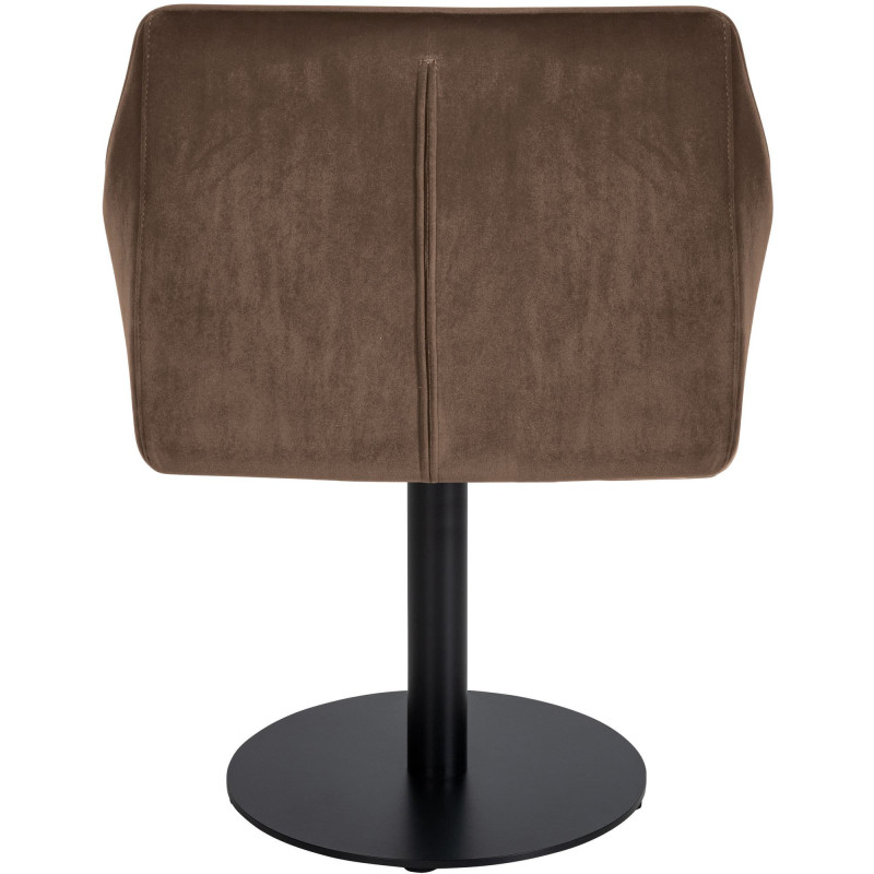 Fauteuil de table moderne en Velours Marron Métal Noir Mat Daryo - 5