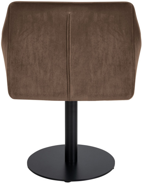 Fauteuil de table moderne en Velours Marron Métal Noir Mat Daryo - 5