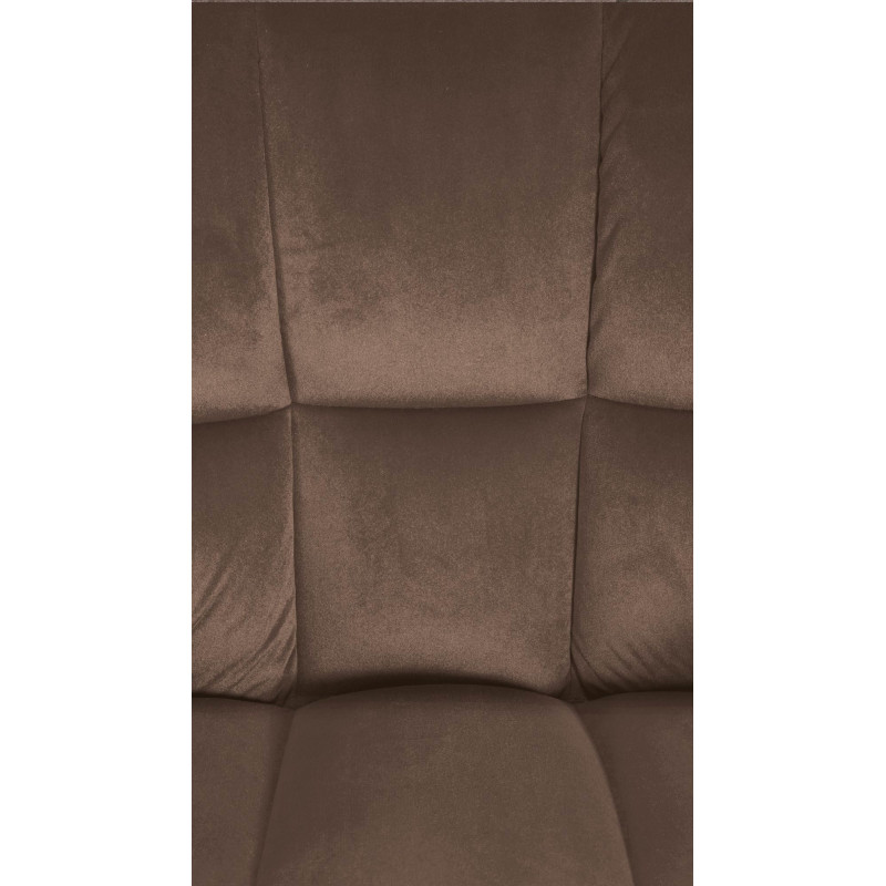 Fauteuil de table moderne en Velours Marron Métal Noir Mat Daryo - 7