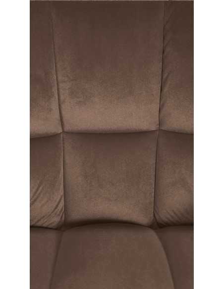 Fauteuil de table moderne en Velours Marron Métal Noir Mat Daryo - 7
