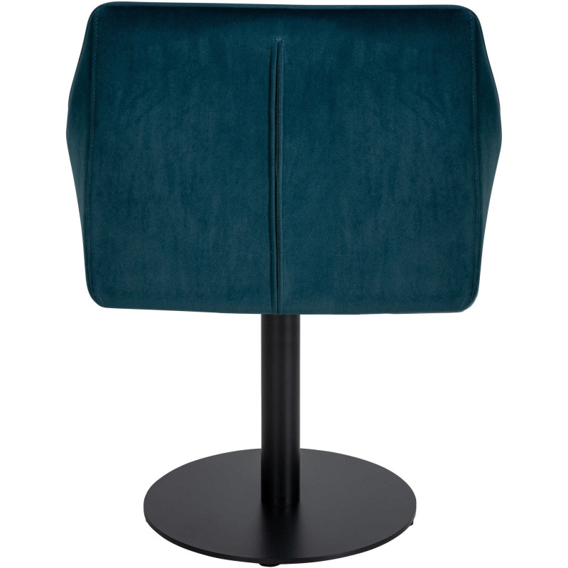 Fauteuil de table moderne en Velours Vert Métal Noir Mat Daryo - 5