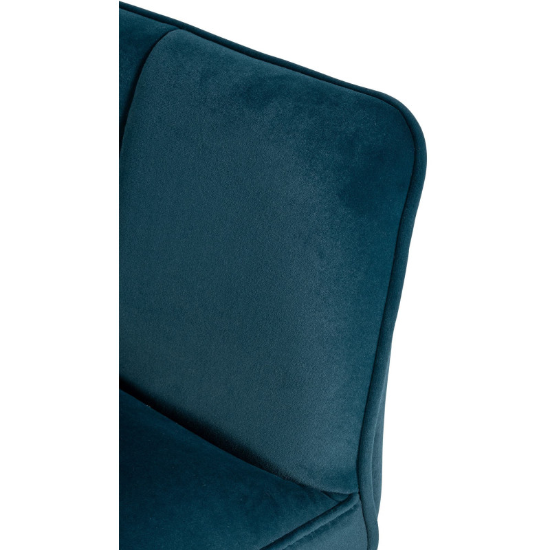 Fauteuil de table moderne en Velours Vert Métal Noir Mat Daryo - 6