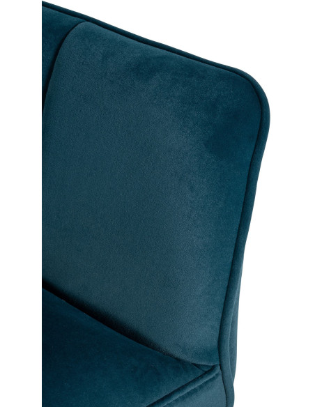 Fauteuil de table moderne en Velours Vert Métal Noir Mat Daryo - 6