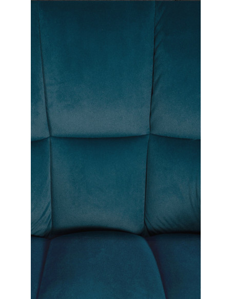 Fauteuil de table moderne en Velours Vert Métal Noir Mat Daryo - 7
