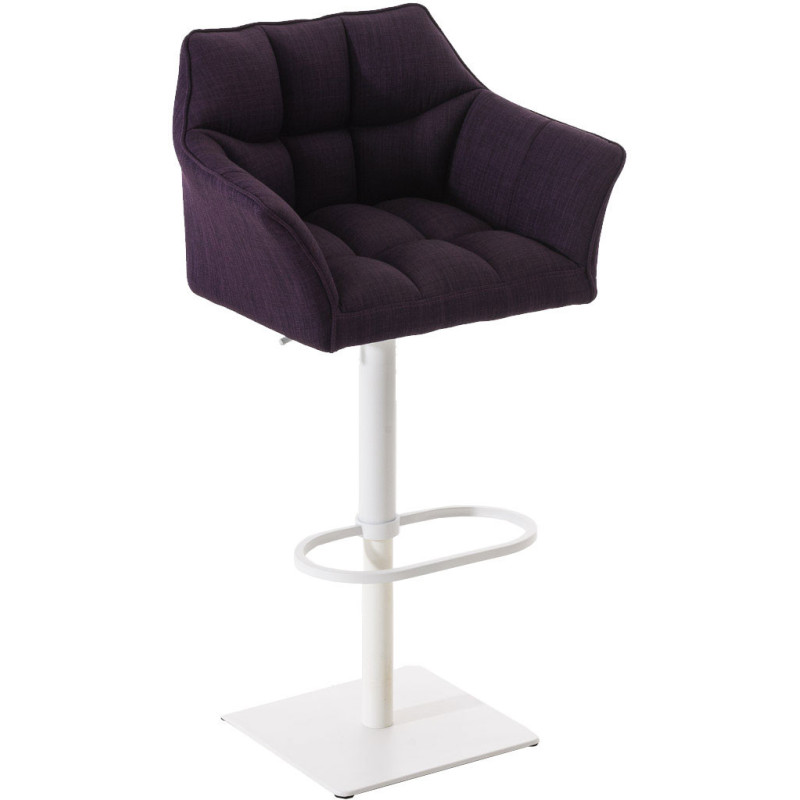 Tabouret de bar design en Tissu Violet Métal Blanc Daryo - 1