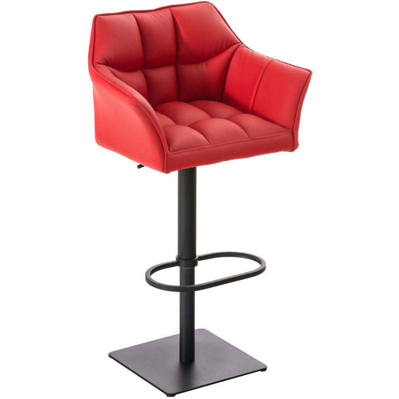 Tabouret de bar design en Polyuréthane Rouge Métal Noir Daryo - 1