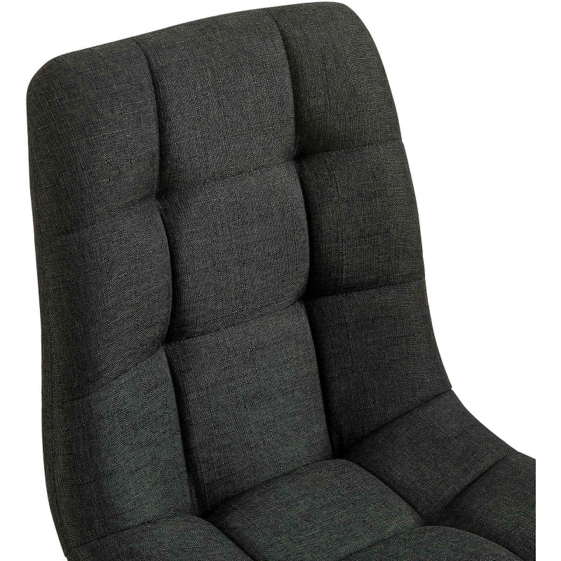 Chaise moderne en Tissu Gris foncé Métal Noir Galia - 2