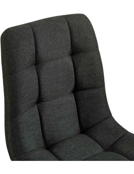 Chaise moderne en Tissu Gris foncé Métal Noir Galia - 2