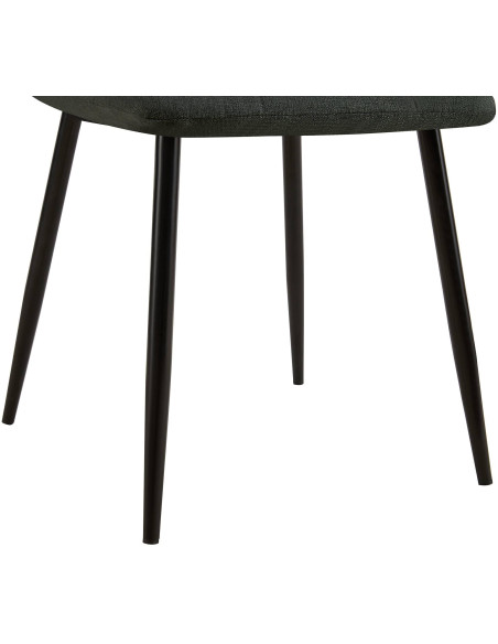 Chaise moderne en Tissu Gris foncé Métal Noir Galia - 3