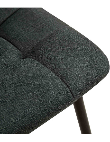 Chaise moderne en Tissu Gris foncé Métal Noir Galia - 4