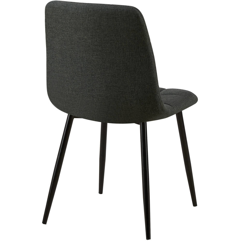 Chaise moderne en Tissu Gris foncé Métal Noir Galia - 5