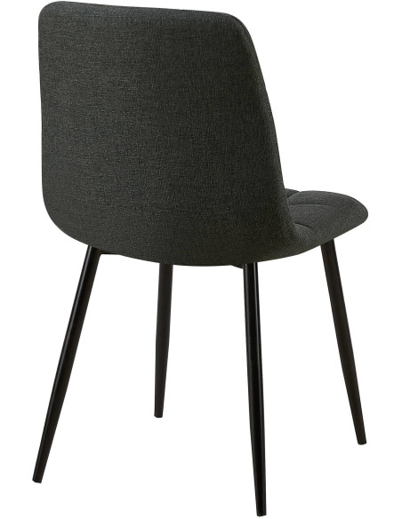 Chaise moderne en Tissu Gris foncé Métal Noir Galia - 5