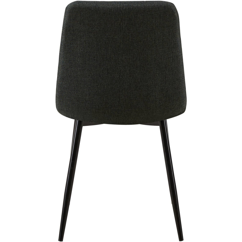 Chaise moderne en Tissu Gris foncé Métal Noir Galia - 6