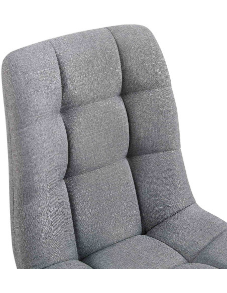 Chaise moderne en Tissu Gris clair Métal Noir Galia - 2