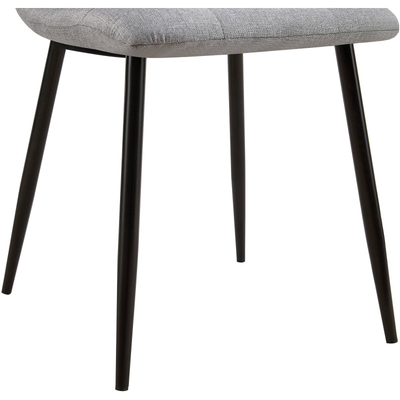Chaise moderne en Tissu Gris clair Métal Noir Galia - 3