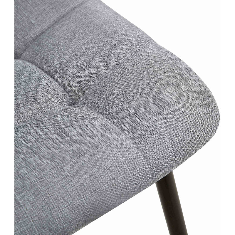 Chaise moderne en Tissu Gris clair Métal Noir Galia - 4