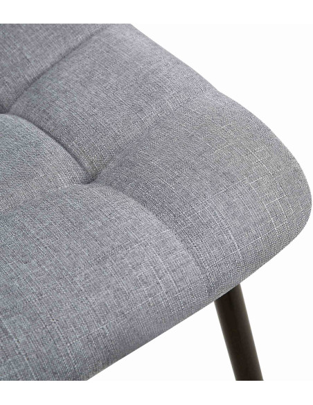 Chaise moderne en Tissu Gris clair Métal Noir Galia - 4