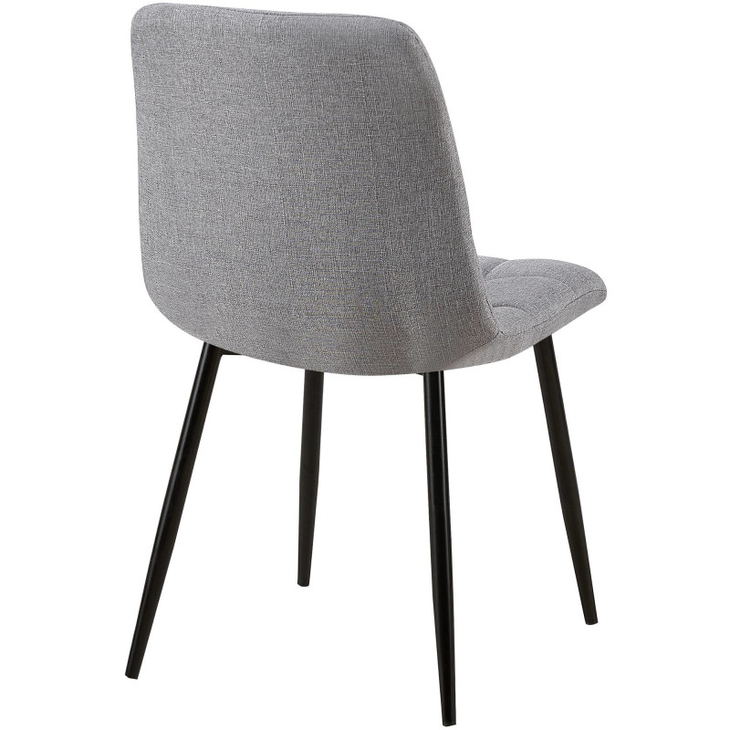 Chaise moderne en Tissu Gris clair Métal Noir Galia - 5