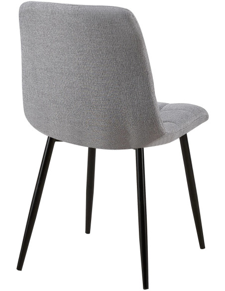 Chaise moderne en Tissu Gris clair Métal Noir Galia - 5