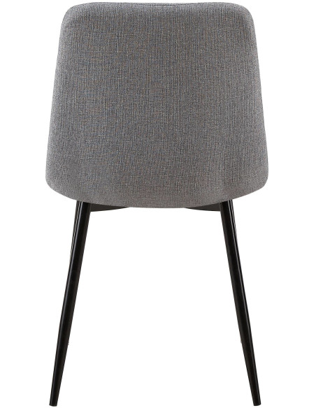 Chaise moderne en Tissu Gris clair Métal Noir Galia - 6