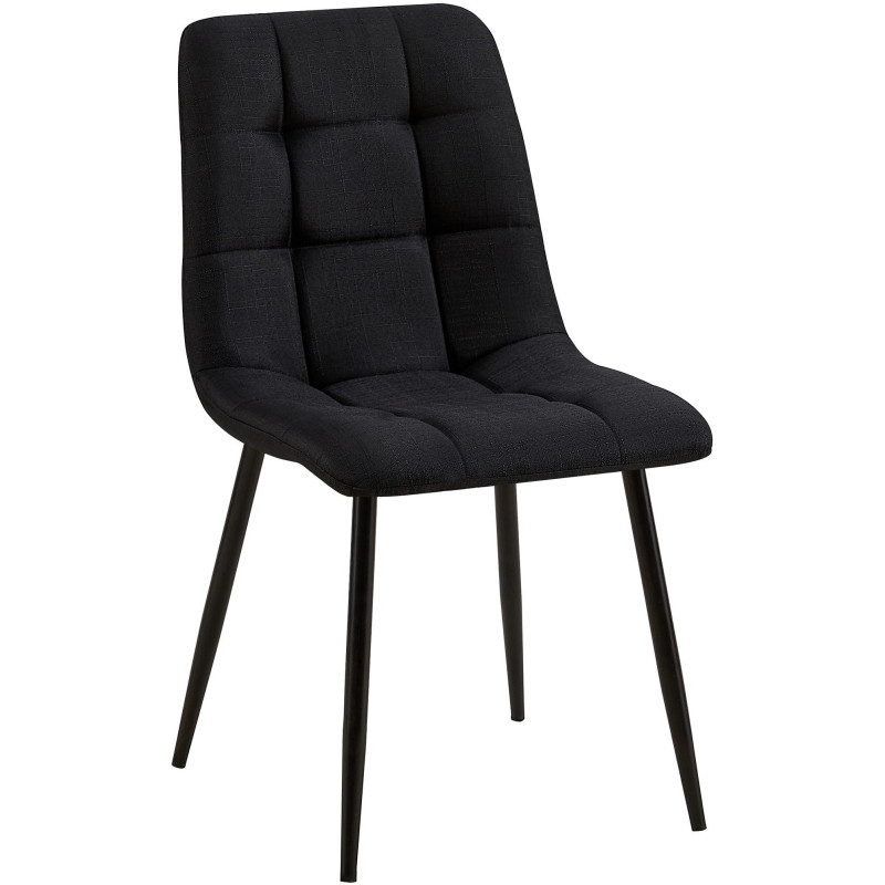 Chaise moderne en Tissu Noir Métal Noir Galia - 1