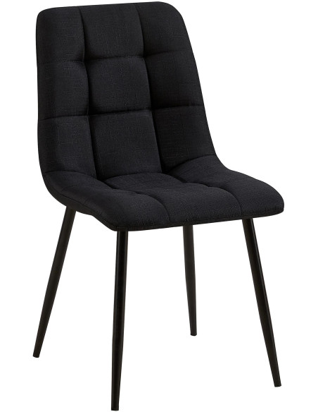 Chaise moderne en Tissu Noir Métal Noir Galia - 1