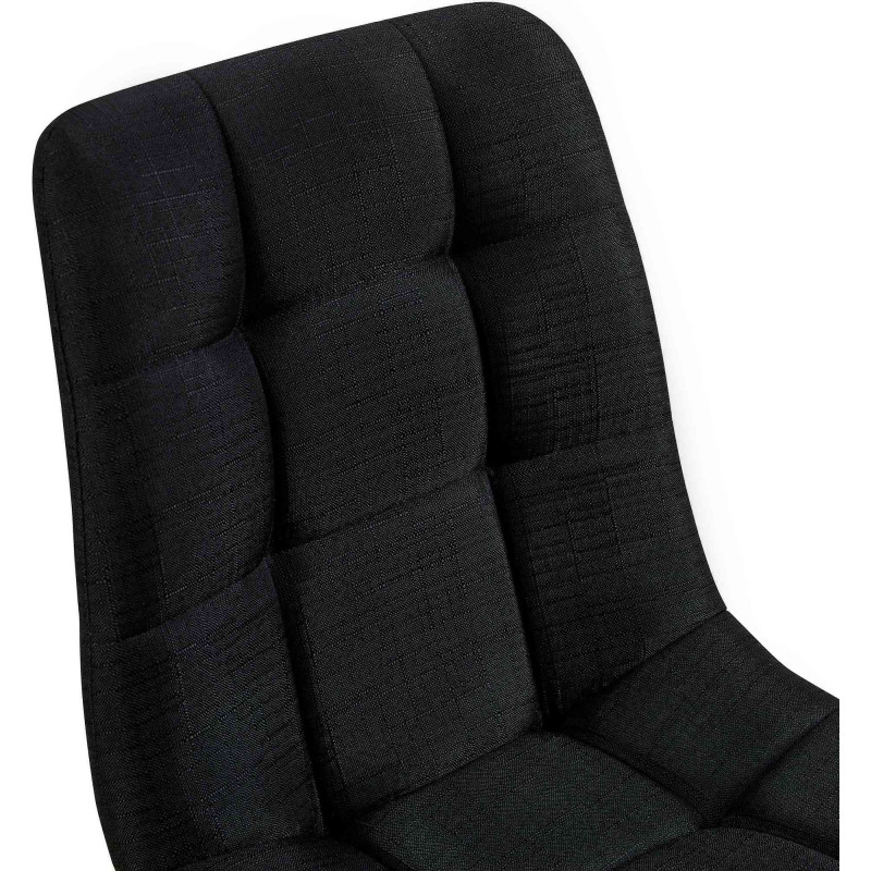 Chaise moderne en Tissu Noir Métal Noir Galia - 2