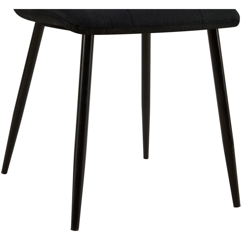 Chaise moderne en Tissu Noir Métal Noir Galia - 3