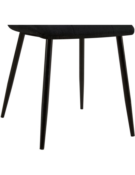 Chaise moderne en Tissu Noir Métal Noir Galia - 3