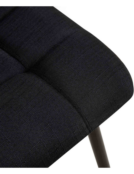 Chaise moderne en Tissu Noir Métal Noir Galia - 4