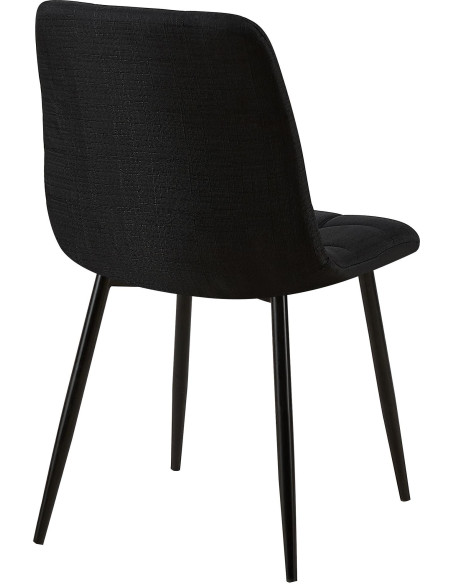 Chaise moderne en Tissu Noir Métal Noir Galia - 5