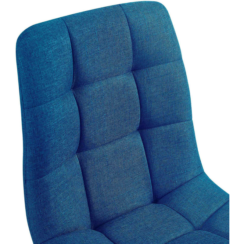 Chaise moderne en Tissu Bleu Métal Noir Galia - 2