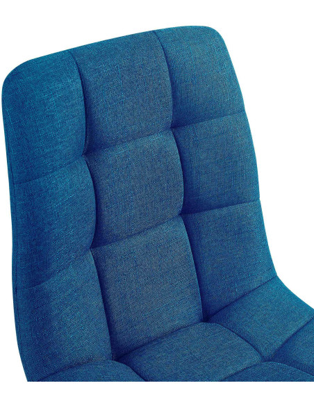 Chaise moderne en Tissu Bleu Métal Noir Galia - 2