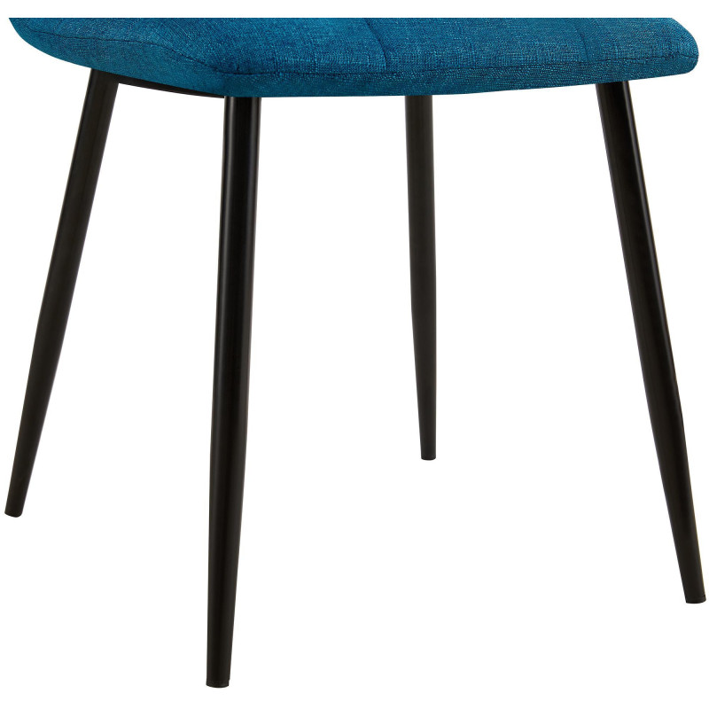 Chaise moderne en Tissu Bleu Métal Noir Galia - 3