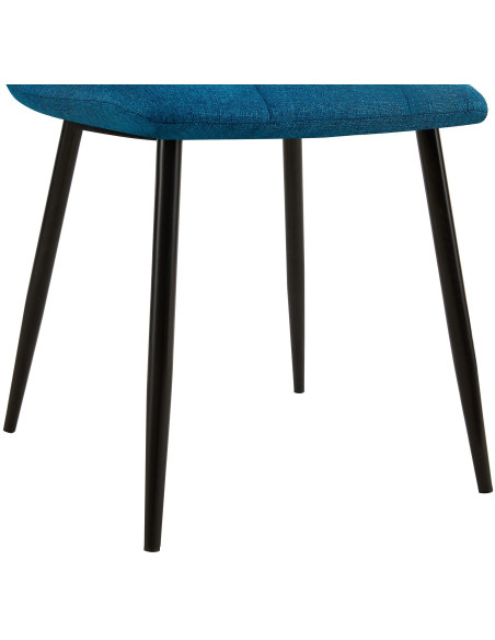Chaise moderne en Tissu Bleu Métal Noir Galia - 3
