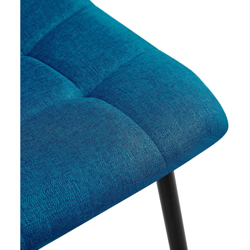 Chaise moderne en Tissu Bleu Métal Noir Galia - 4