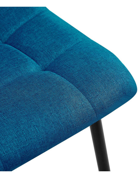 Chaise moderne en Tissu Bleu Métal Noir Galia - 4