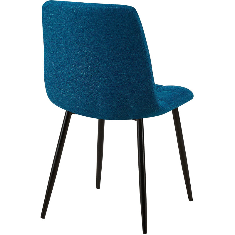 Chaise moderne en Tissu Bleu Métal Noir Galia - 5