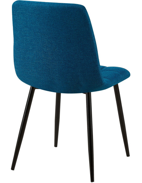 Chaise moderne en Tissu Bleu Métal Noir Galia - 5