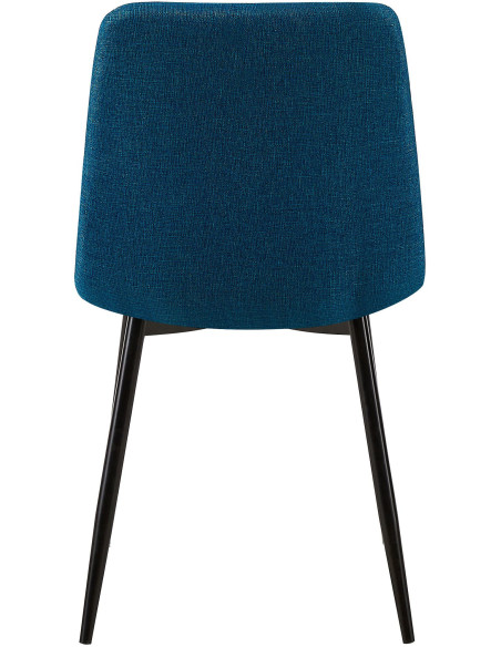 Chaise moderne en Tissu Bleu Métal Noir Galia - 6
